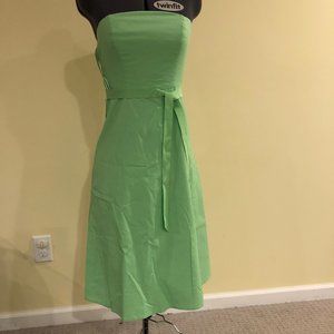 Spring Green Strapless Cotton Dress